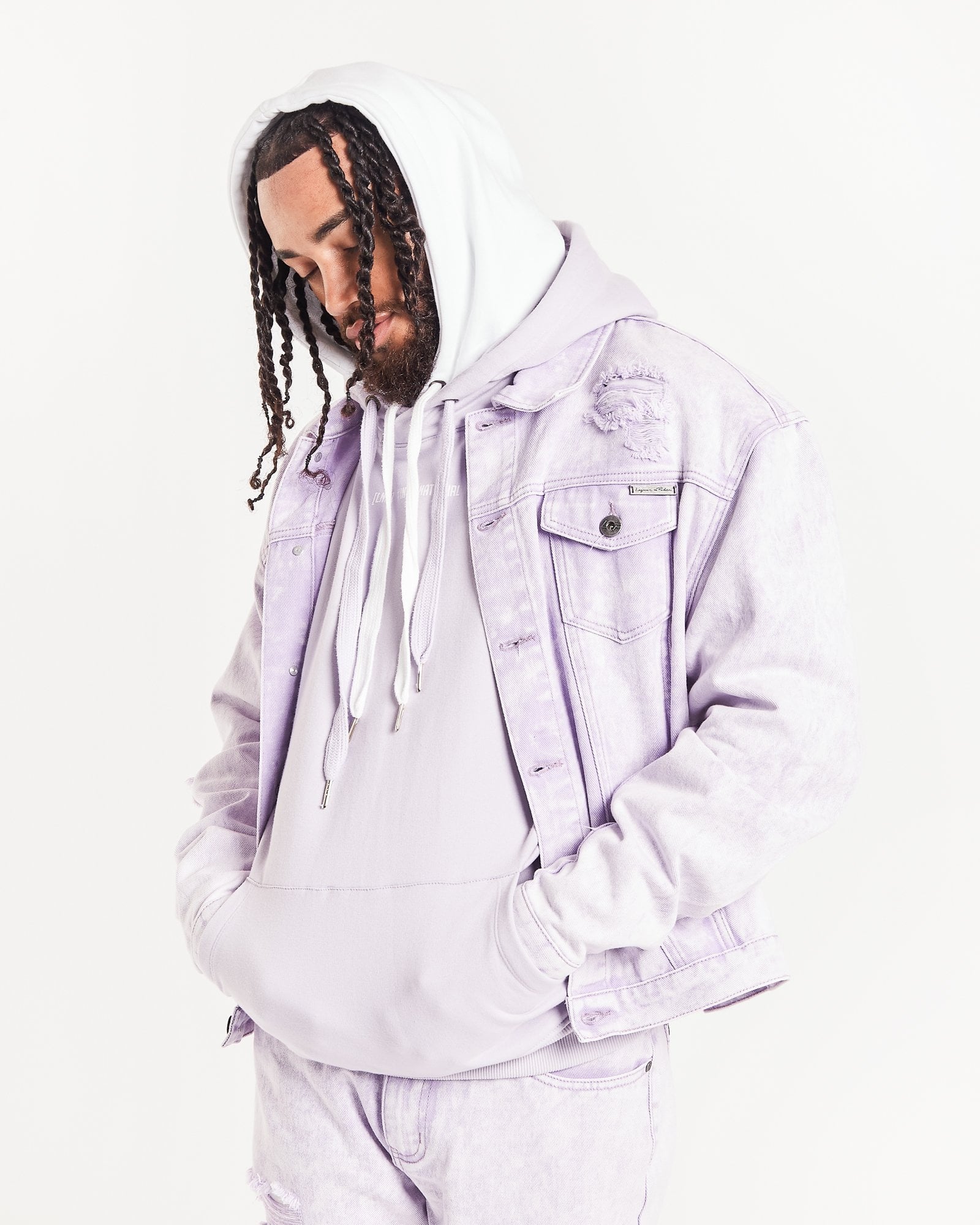 Lilac oversized 2025 denim jacket