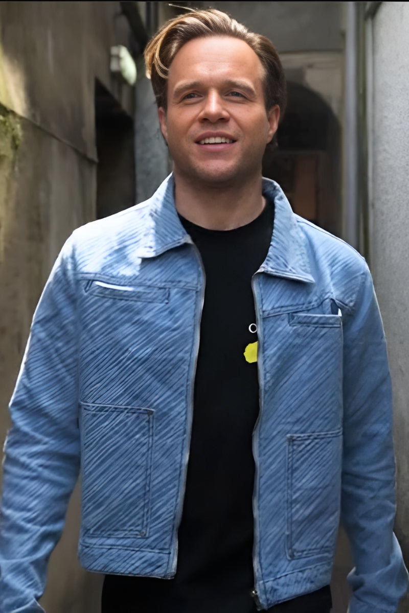 Olly Murs in LNP's Pinstripe Jacquard Denim Jacket