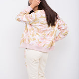 Midori Boyfriend Jean In Ecru Twill With Pink Camo Sequin