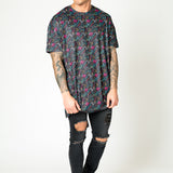 Bayside Graffiti Printed Oversized Black T-shirt