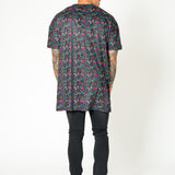 Bayside Graffiti Printed Oversized Black T-shirt