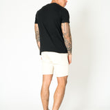 Ecru Slim-Fit Denim Shorts