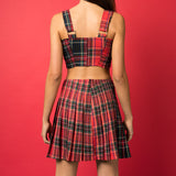 Red Check Bustier Crop Top