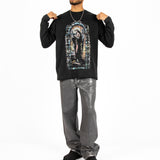 Charcoal Long Sleeve "Renaissance" Graphic Printed T-Shirt