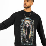 Charcoal Long Sleeve "Renaissance" Graphic Printed T-Shirt