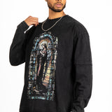 Charcoal Long Sleeve "Renaissance" Graphic Printed T-Shirt