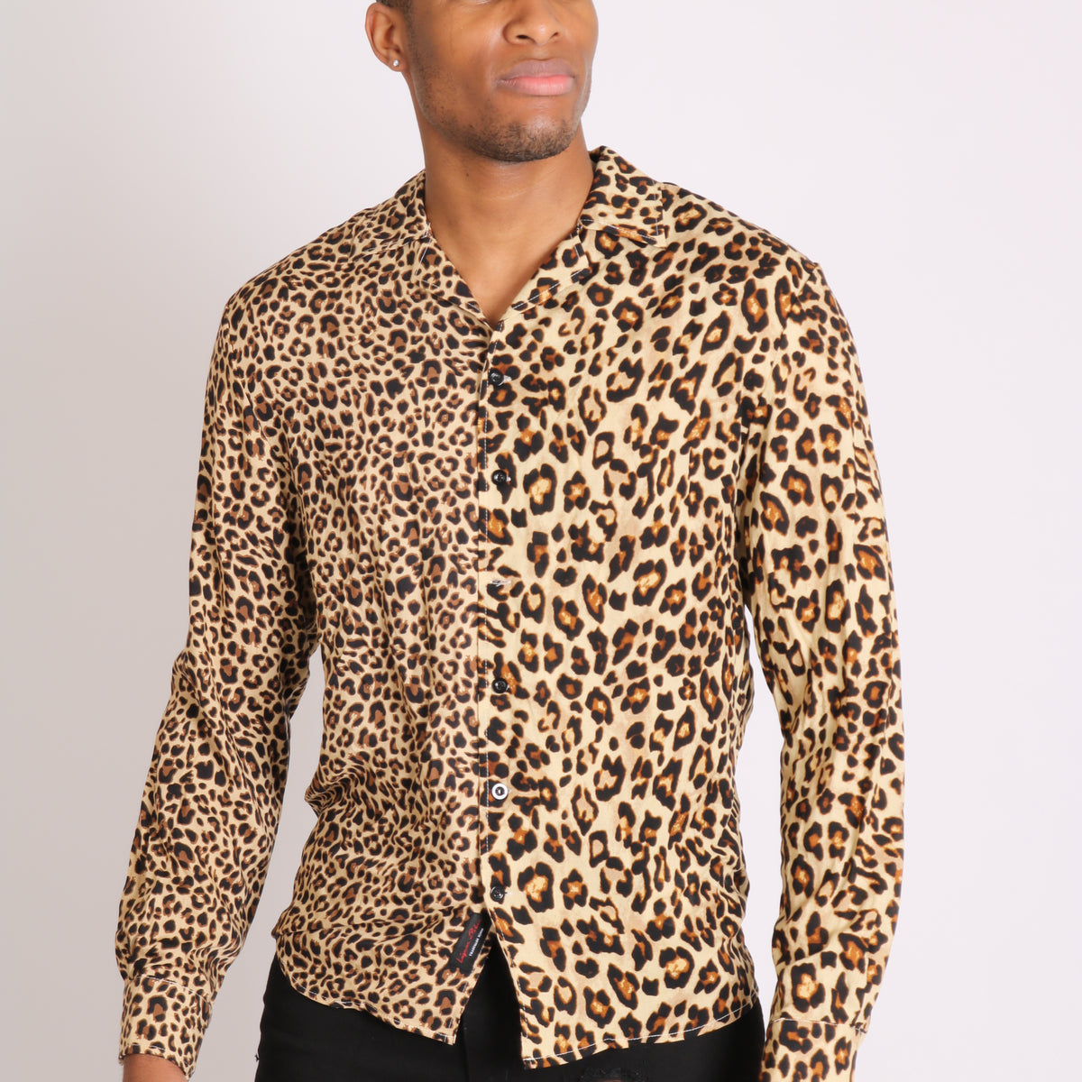 mens leopard print shirt long sleeve