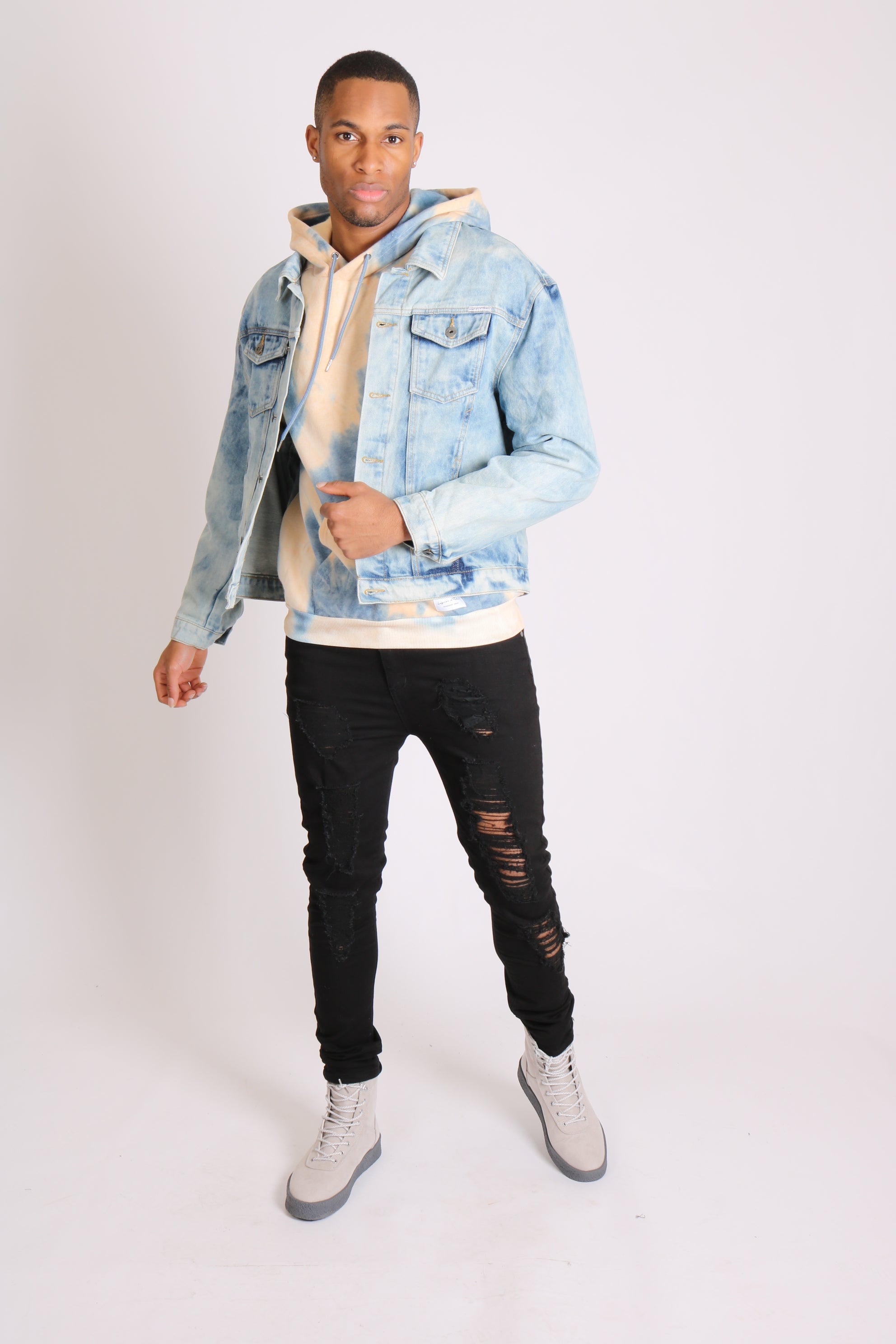 Cloudy Bleach Wash Denim Jacket