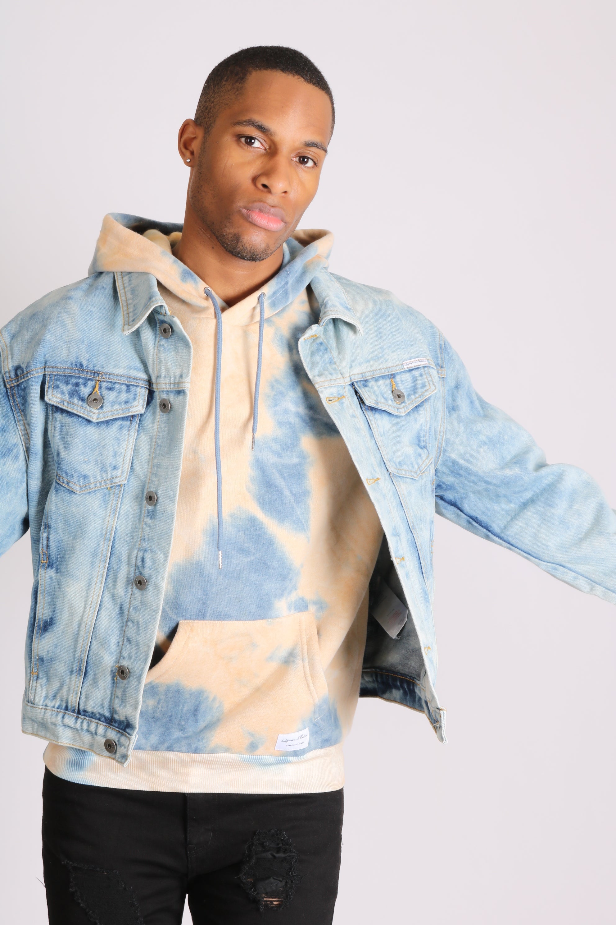 Cloudy Bleach Wash Denim Jacket