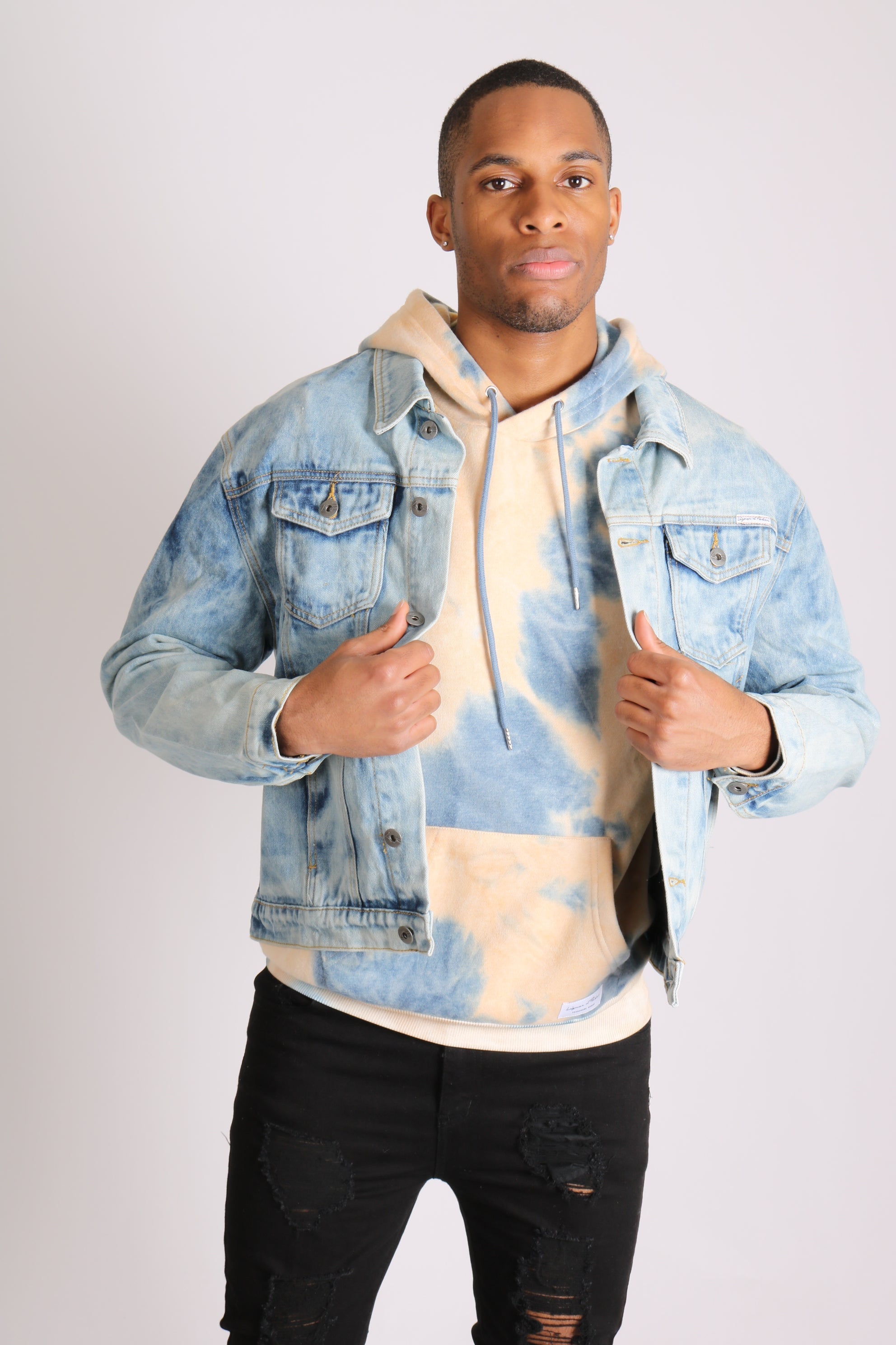 Cloudy Bleach Wash Denim Jacket