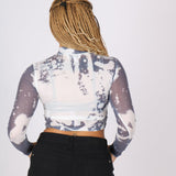 Long Sleeve Top Tie Dye Long Sleeve Roll Up