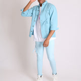 Utility Powder Blue Cargo Trousers