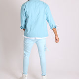 Utility Powder Blue Cargo Trousers