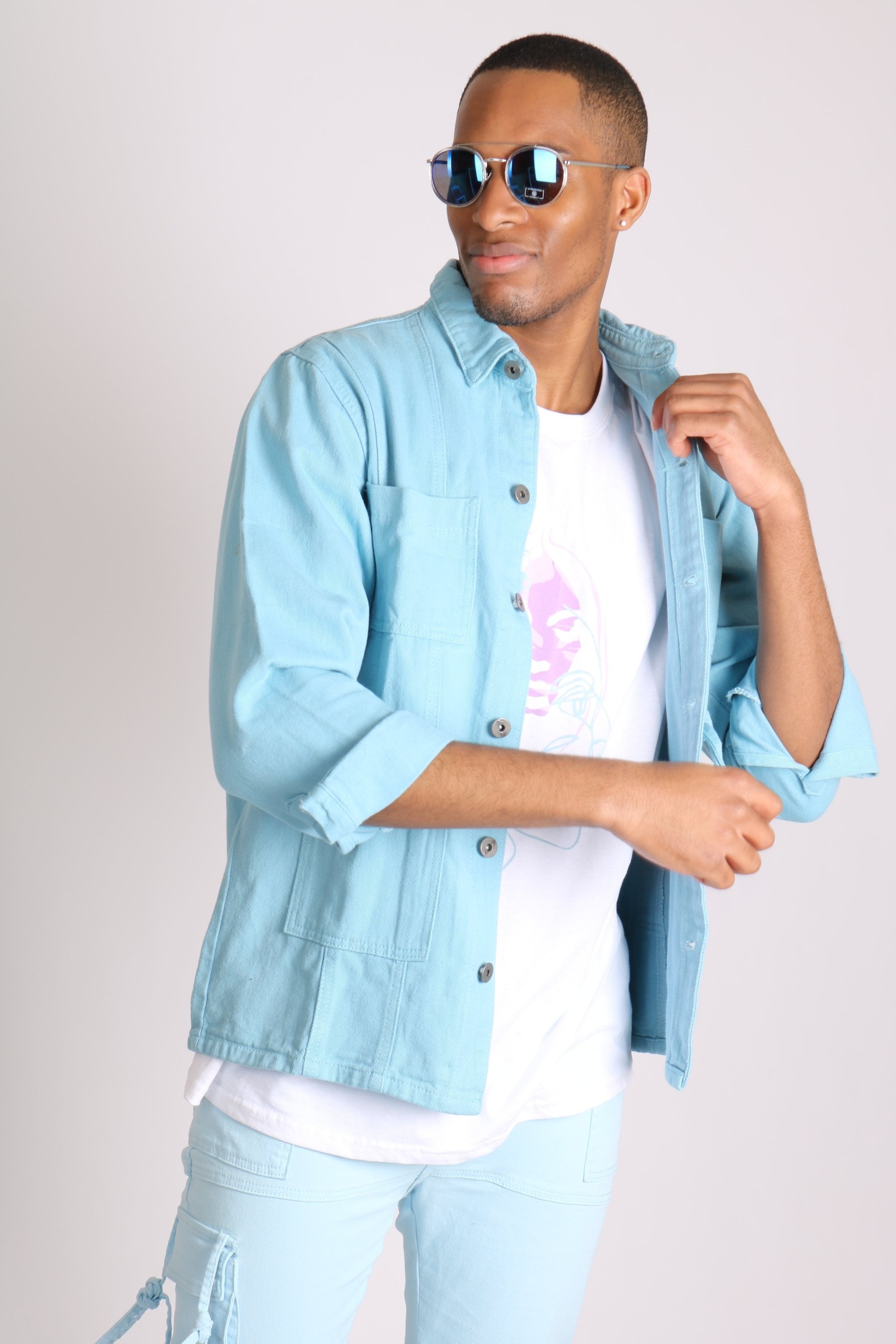 Powder Blue Utility Jacket