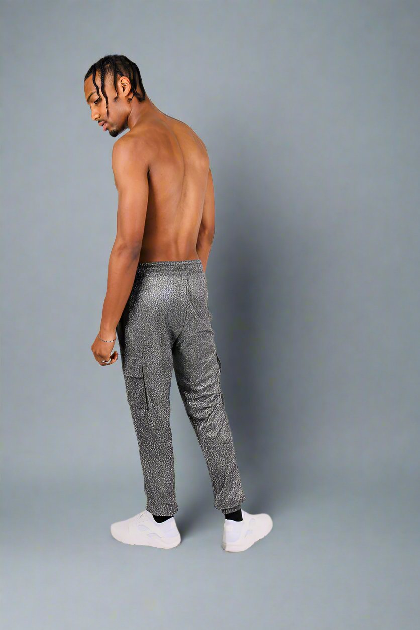 Grey Glitter Cargo Jogger