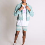 Ice Cream Sage Tie Dye Oversized Denim Jacket