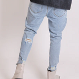 Faro Slim Fit Stretch Denim Jeans With Distressing