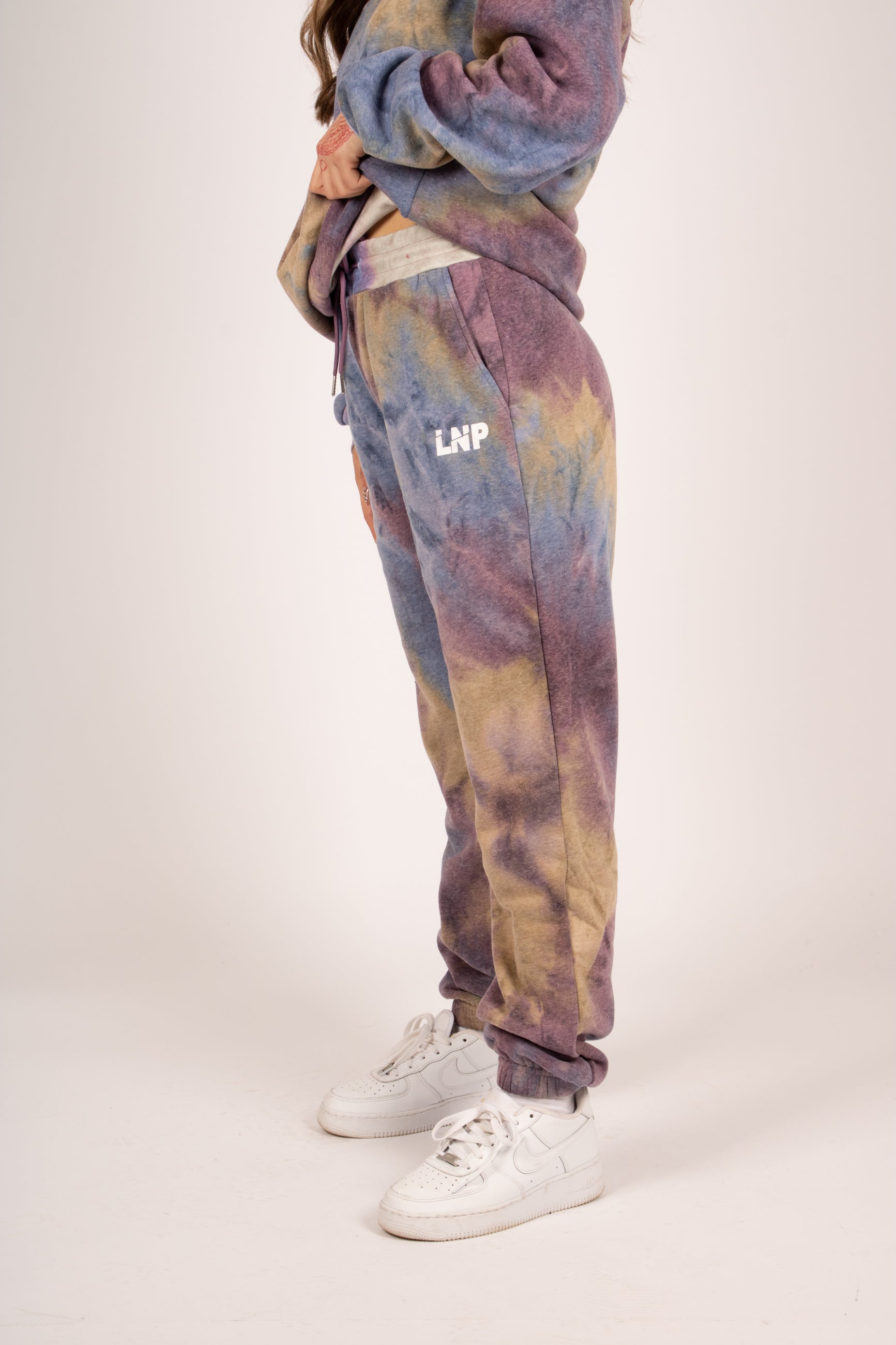 LNP Official Candy Womens Relaxed Jogger In Lilac Tie Dye