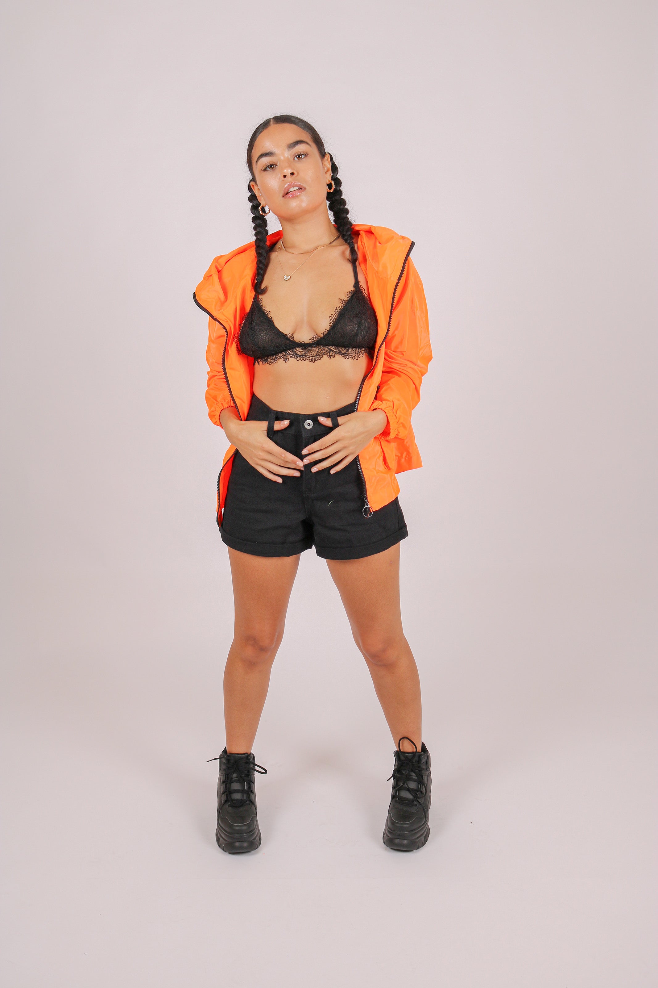 Neon Orange Rain Jacket