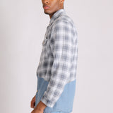 Cleveland Light Denim Shirt With Contrast Flannel Check