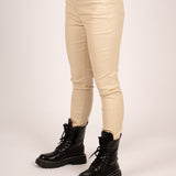 FAE Ivory Faux Leather Skinny Trousers