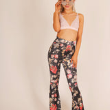 Velvet Floral Flare Trouser