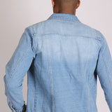 Norton Classic Slim Fit Denim Trucker Jacket In Stonewash