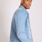 Norton Classic Slim Fit Denim Trucker Jacket In Stonewash