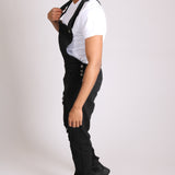 Louisiana Black Distressed Denim Dungarees