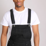 Louisiana Black Distressed Denim Dungarees