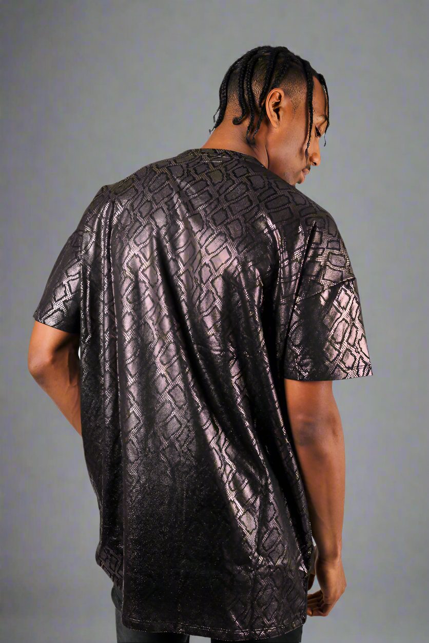 Oversized T-shirt In Metallic Snake