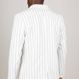 Pinstripe Oversized Blazer In White