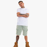 Acid Wash Green Corduroy Cargo Shorts