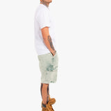 Acid Wash Green Corduroy Cargo Shorts