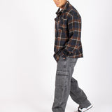 Oversized Long Sleeve Navy Flannel Shirt