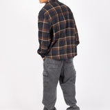 Oversized Long Sleeve Navy Flannel Shirt