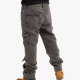 Relaxed Cargo Jean with Strap in Black Wash