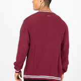 Varsity Knitted Burgundy Cardigan