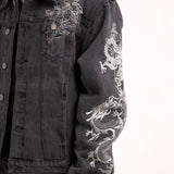 A World Dynasty Oversized Denim Jacket in Washed Black