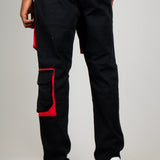 Black Tech Utility Straight Leg Cargos