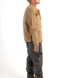 Norton Denim Jacket In Tan With Distressing