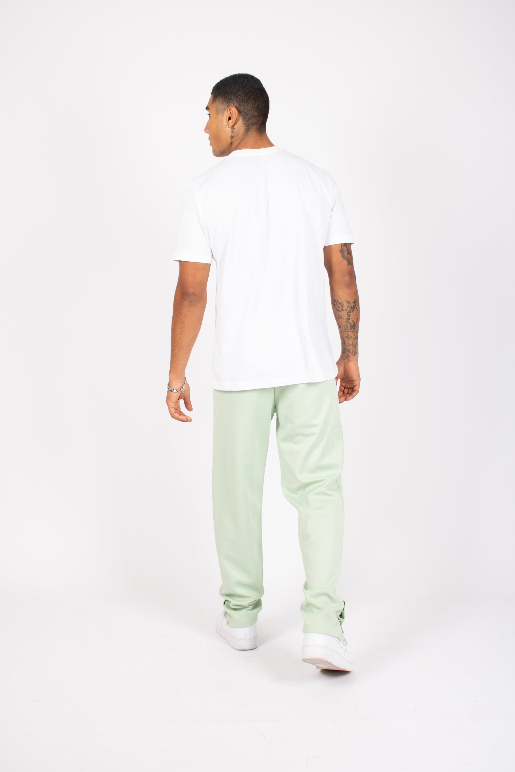 Mint Green Straight Leg Embroidered Golf Club & Popper Hem Jogger