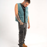 Forest Green Denim Gilet