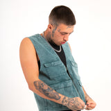 Forest Green Denim Gilet