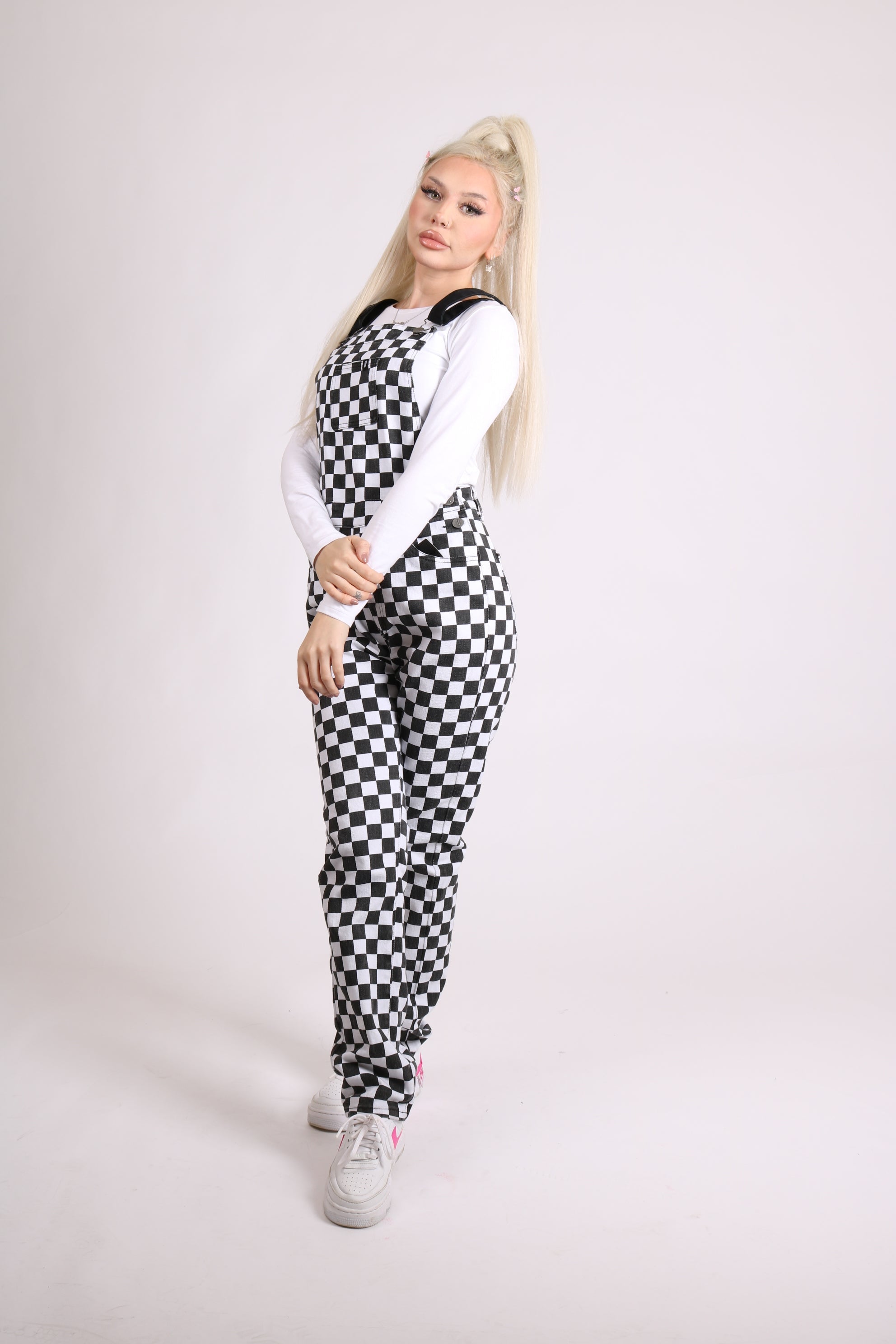 Checkered Printed Dungaree