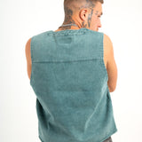 Forest Green Denim Gilet