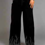 Diamanté Flame Wide Jogger