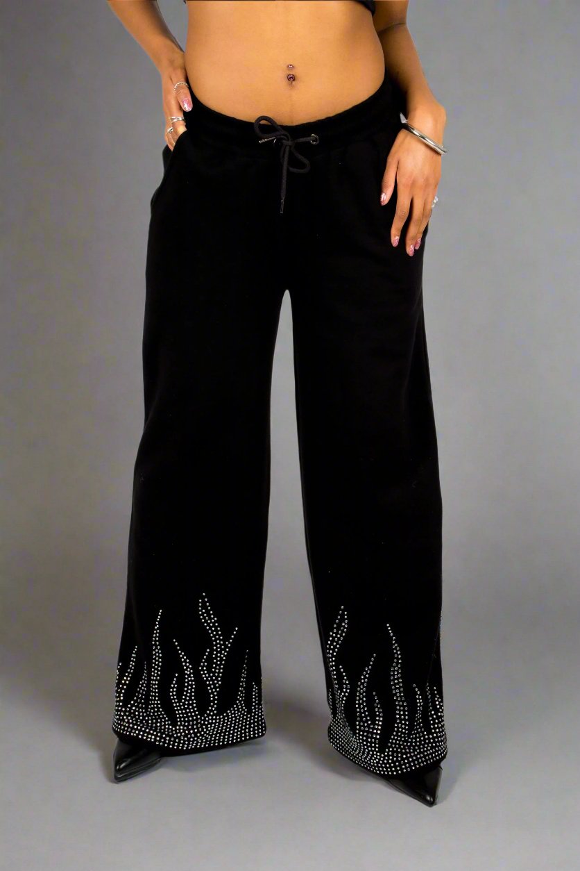 Diamanté Flame Wide Jogger