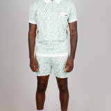 Jacquard Print Knitted Zip Polo