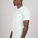 Jacquard Print Knitted Zip Polo